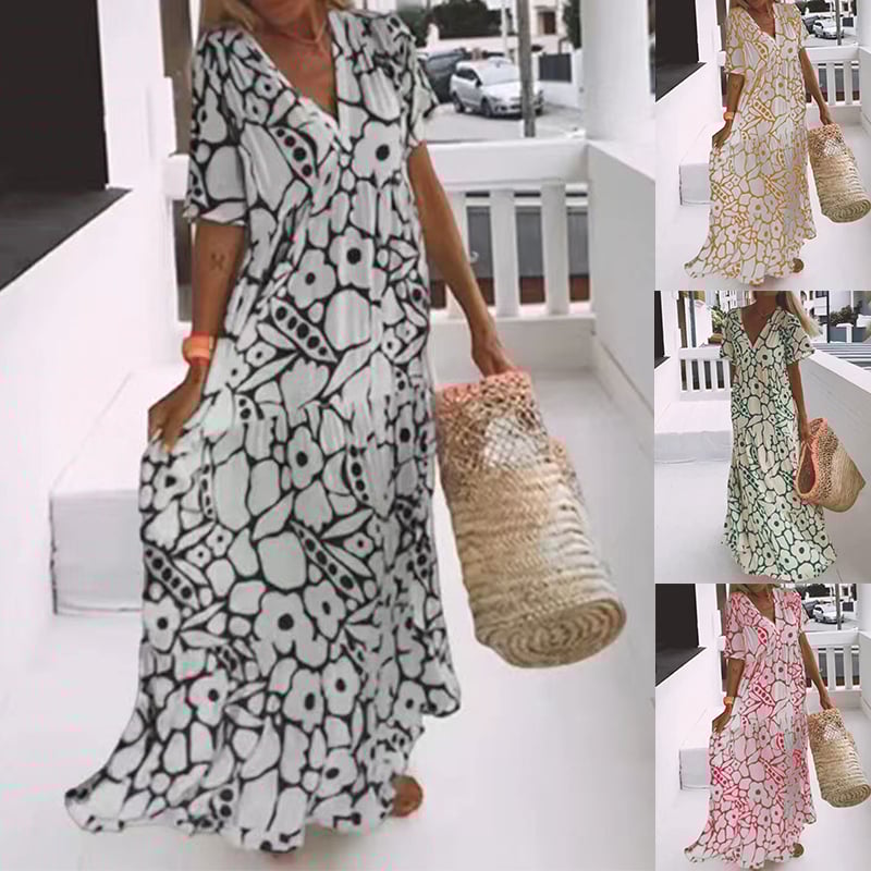Juni™ | Ibiza-style dress with bohemian floral print
