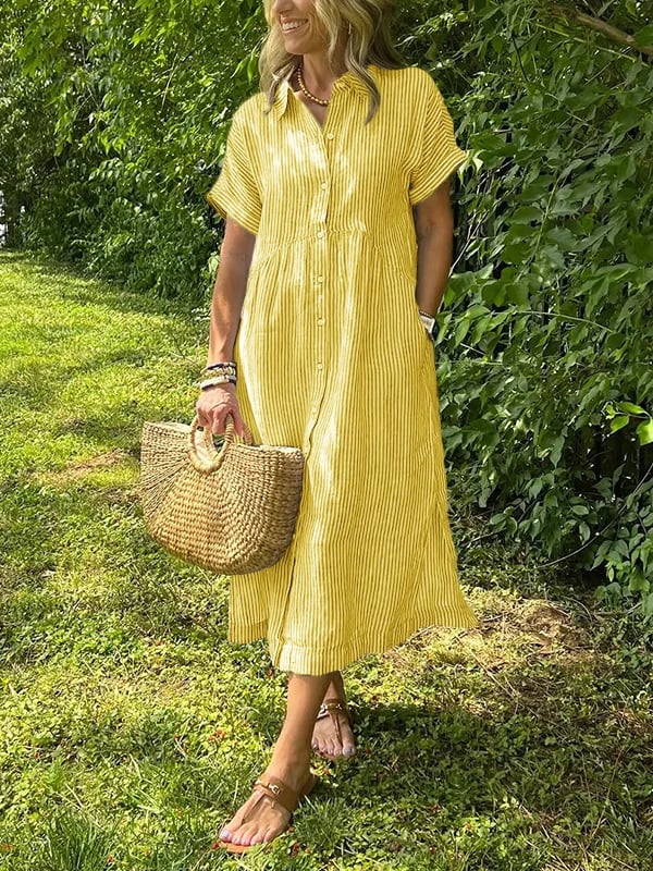 Wilma™ | Striped Shirt Dress with Timeless Elegance
