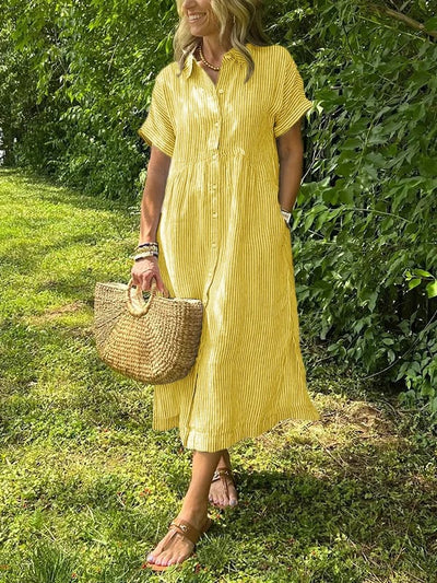 Wilma™ | Striped Shirt Dress with Timeless Elegance