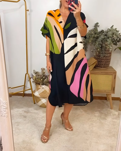 Tuva™ | Ibiza-inspired summer dress with leaf pattern