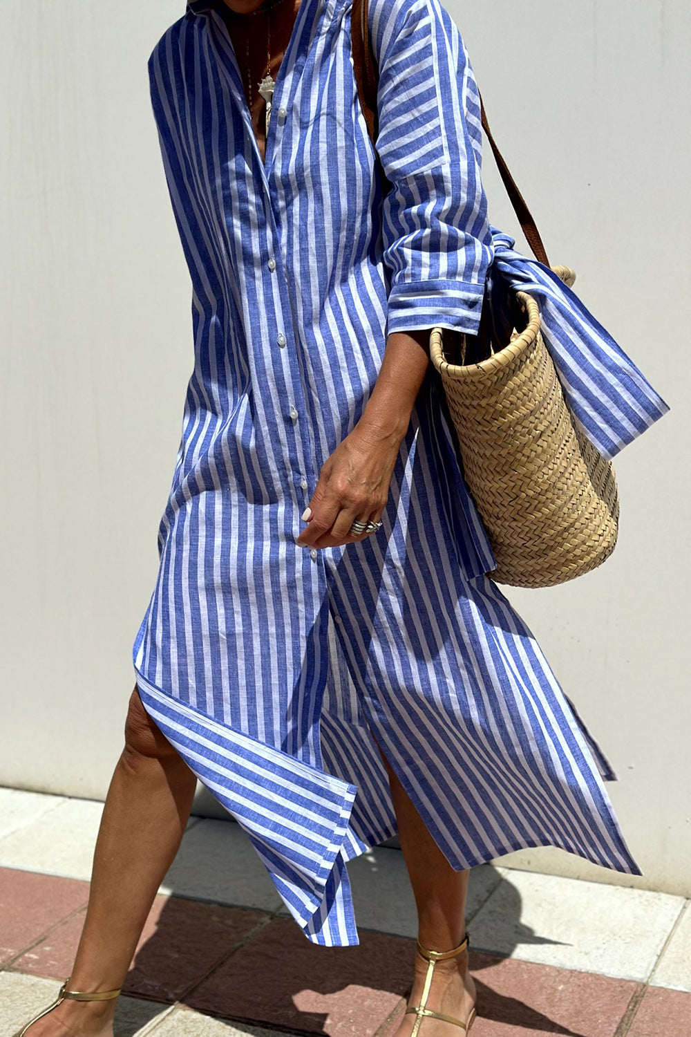 Faith Striped Shirt Dress