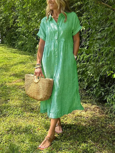 Wilma™ | Striped Shirt Dress with Timeless Elegance
