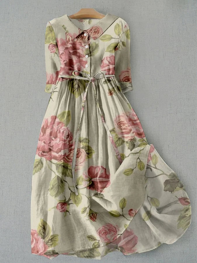 Marley - Vintage Dress with Laces and Floral Print