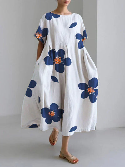 CATERINA | Long summer dress with bright flowers and soft comfort for sunny days