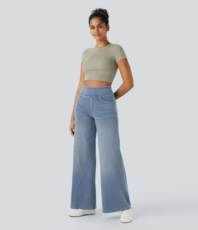 Evie | Comfortabele hoge taille broek met elastiek