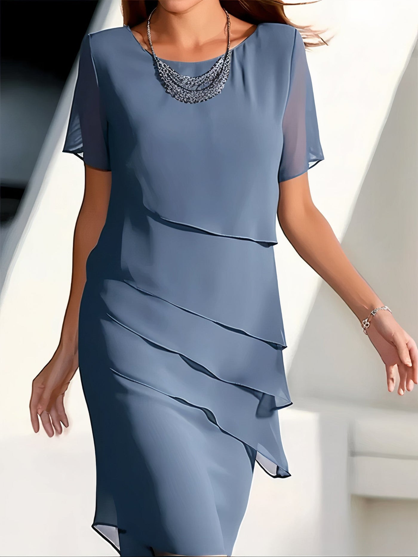 Arya - Tiered Chiffon Dress