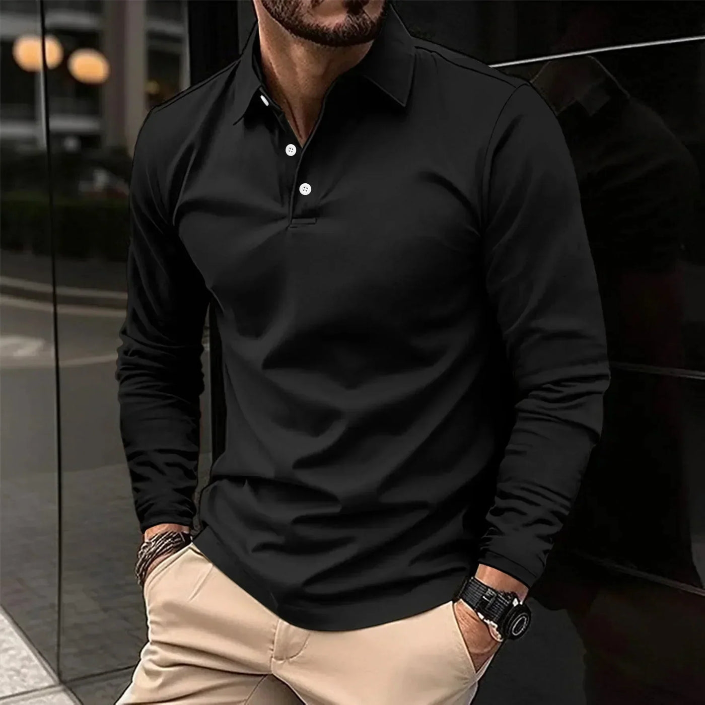 Friedrich - Casual Long Sleeve Polo Shirt